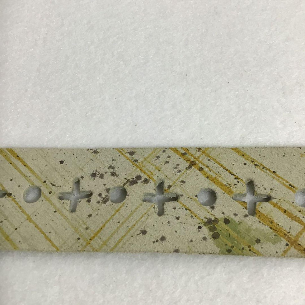 Thumbnail: TOUGH Jeansmith leather beige belt with 3D print