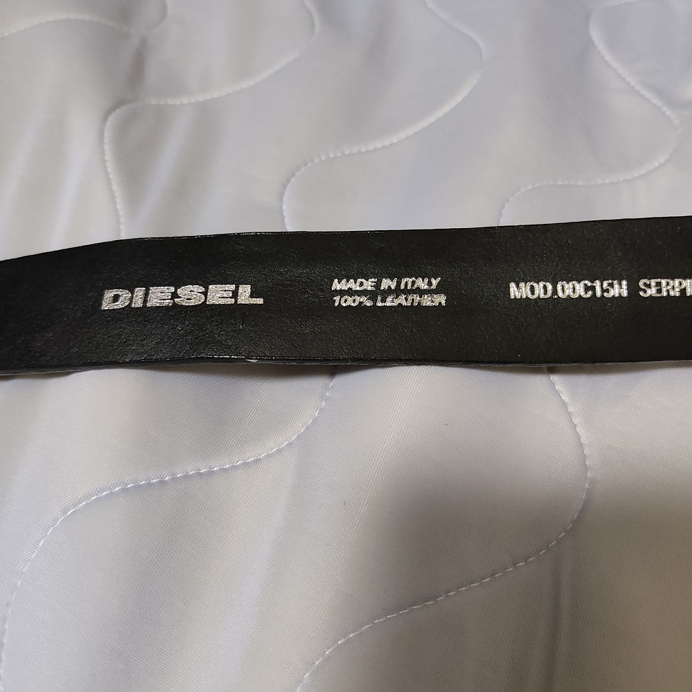 Thumbnail: Diesel crocodile-embossed print leather belt