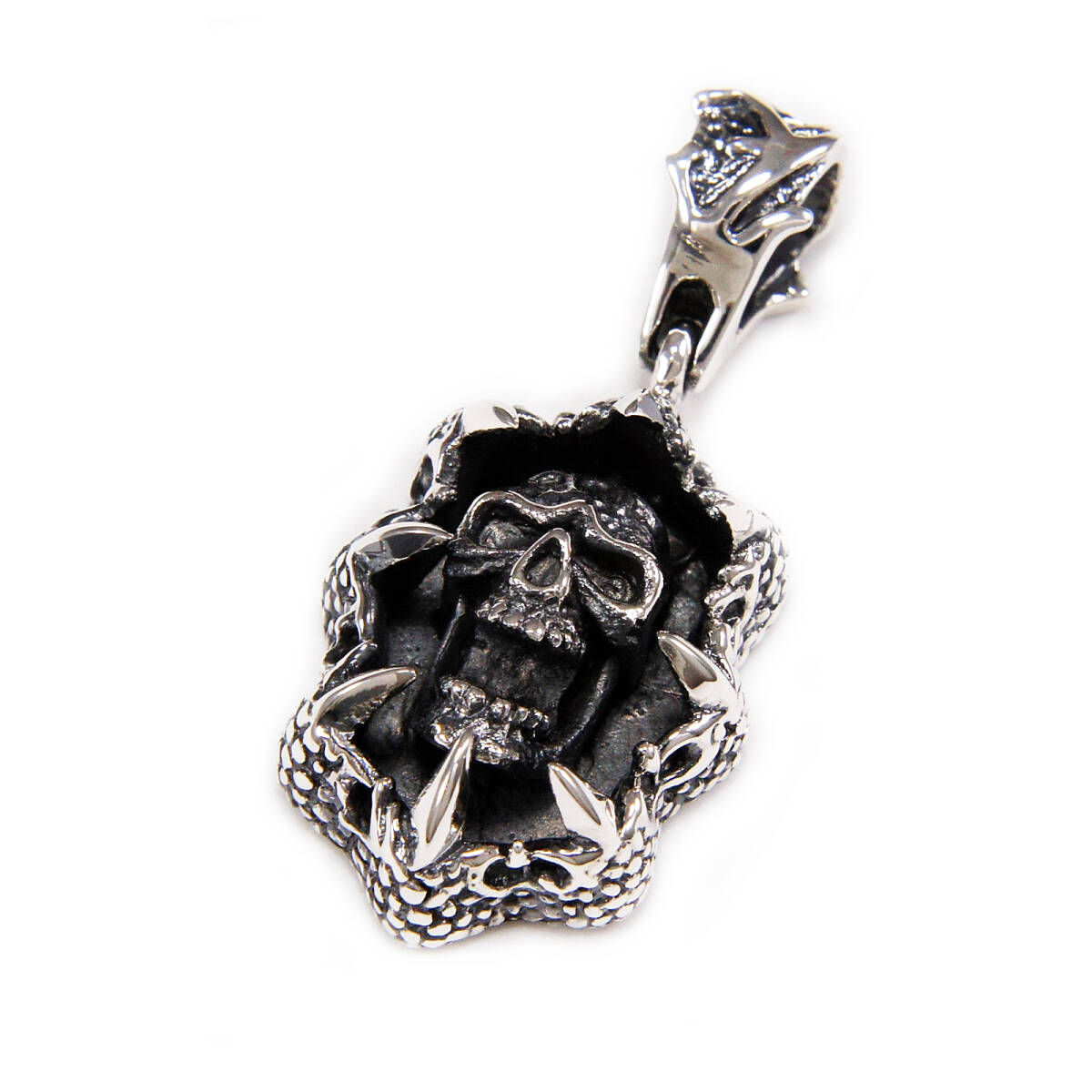 925 Sterling Silver Skull Pendant P67.