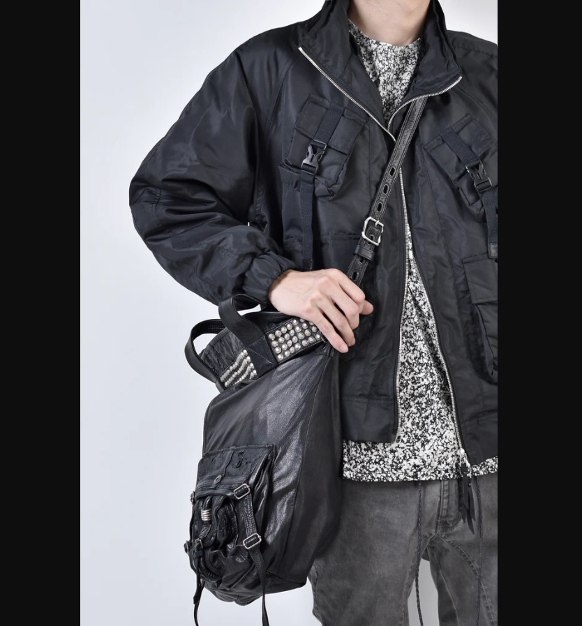 Thumbnail: Kmrii Leather Silver Foil Tote / Shoulder Bag