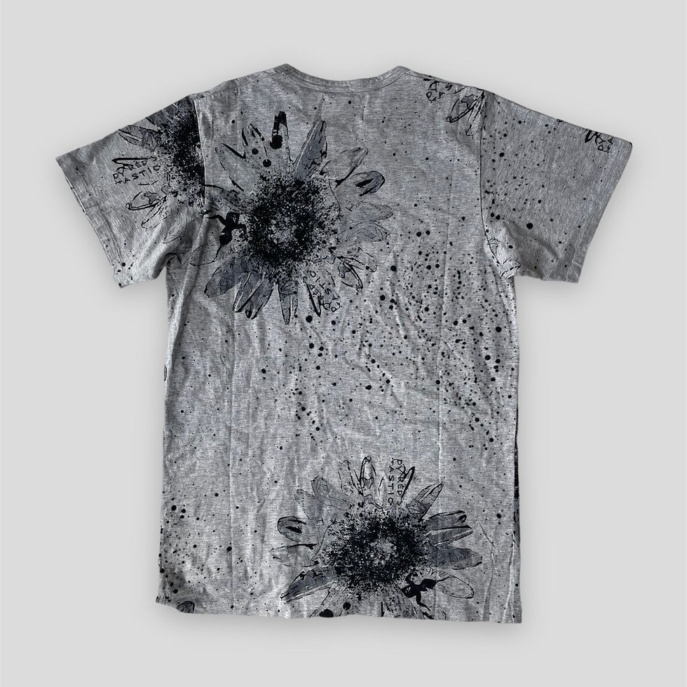Thumbnail: Nozomi Ishiguro Tambourine Unisex Distressed Grey T-Shirt Oversize