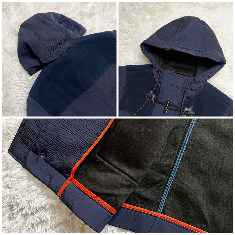 Thumbnail: DIESEL Duffle Coat Dark Blue with Hood XL