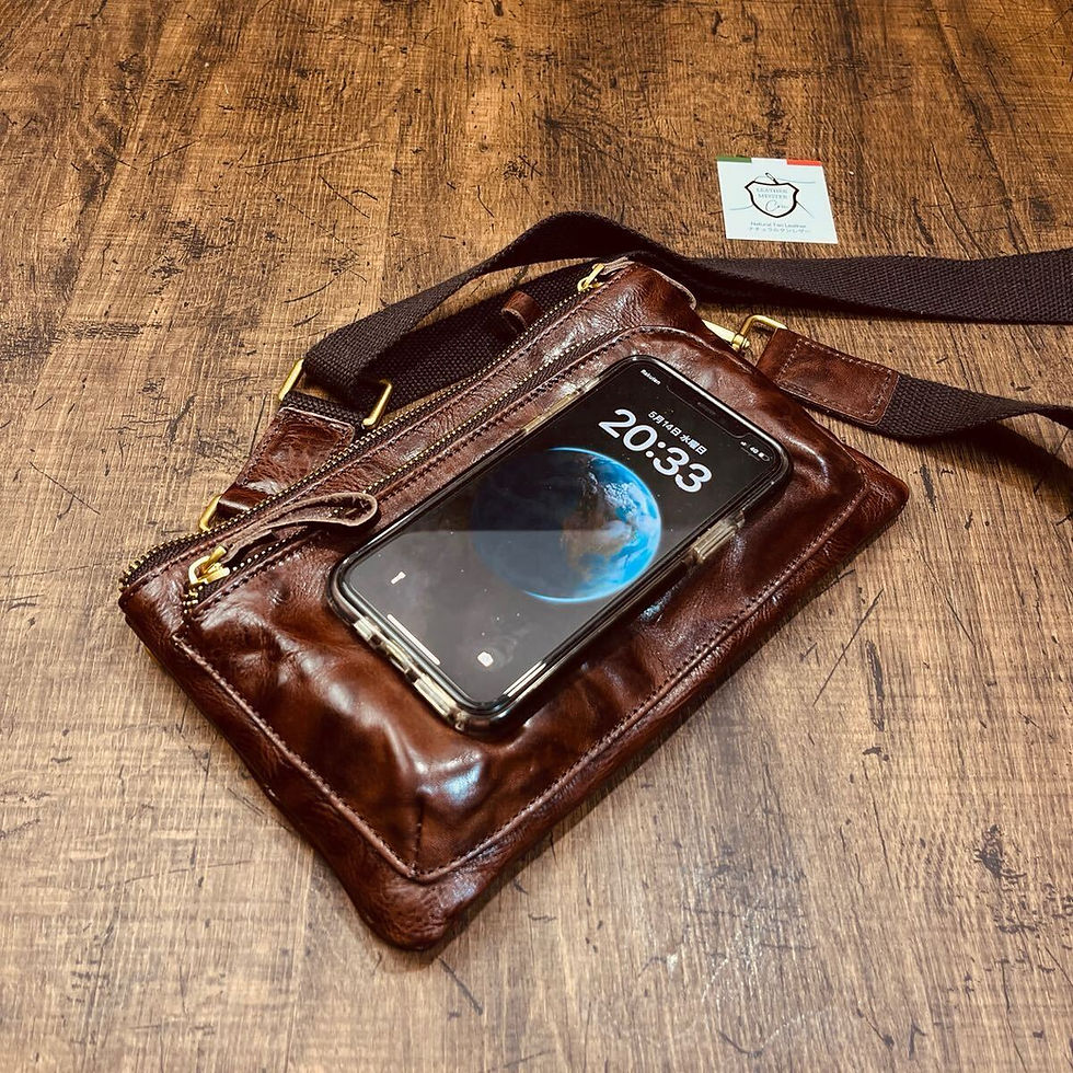 Thumbnail: Sacoche cowhide bag handmade in Japan.