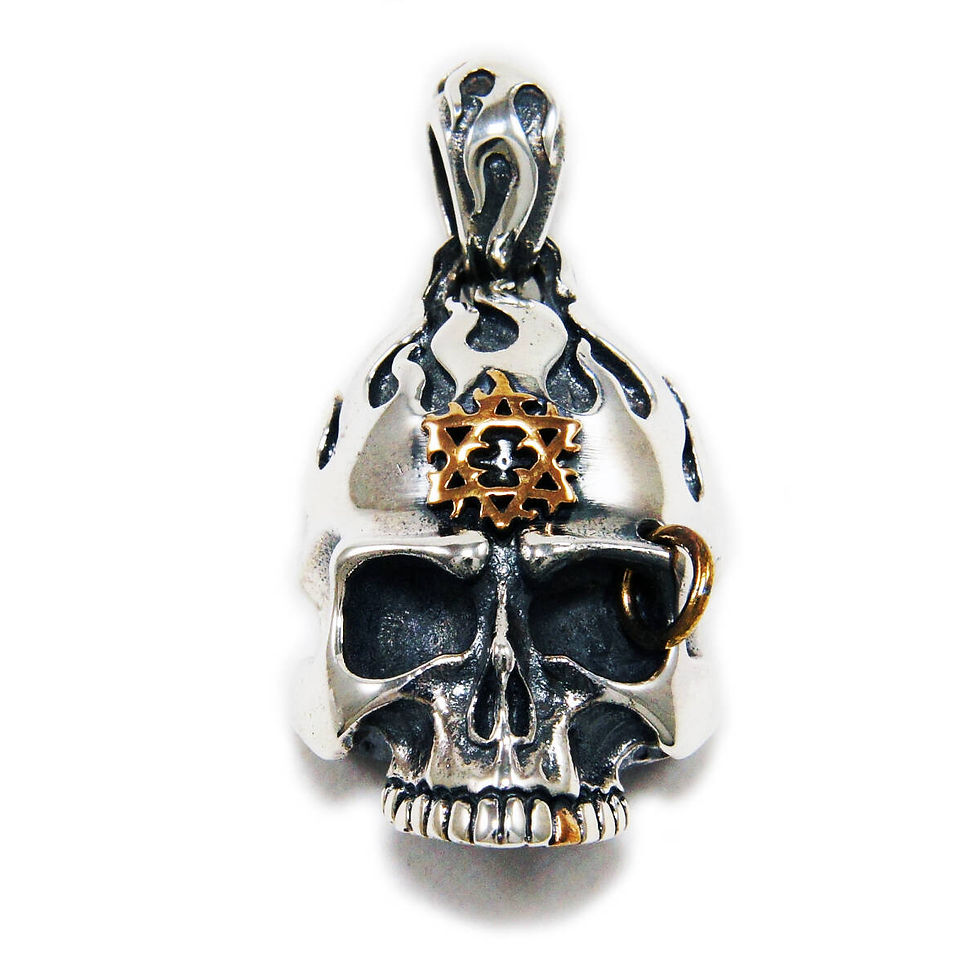 Thumbnail: Skull Blood Pendant Silver Skull 925 P46.