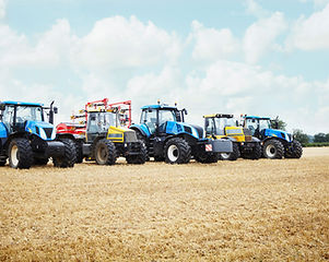 Tractors Parked in the Crop Field