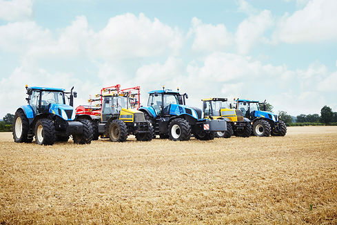 Tractors Parked in the Crop Field