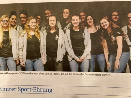 Wasserballerinnen an der Winterthurer Sportlerehrung