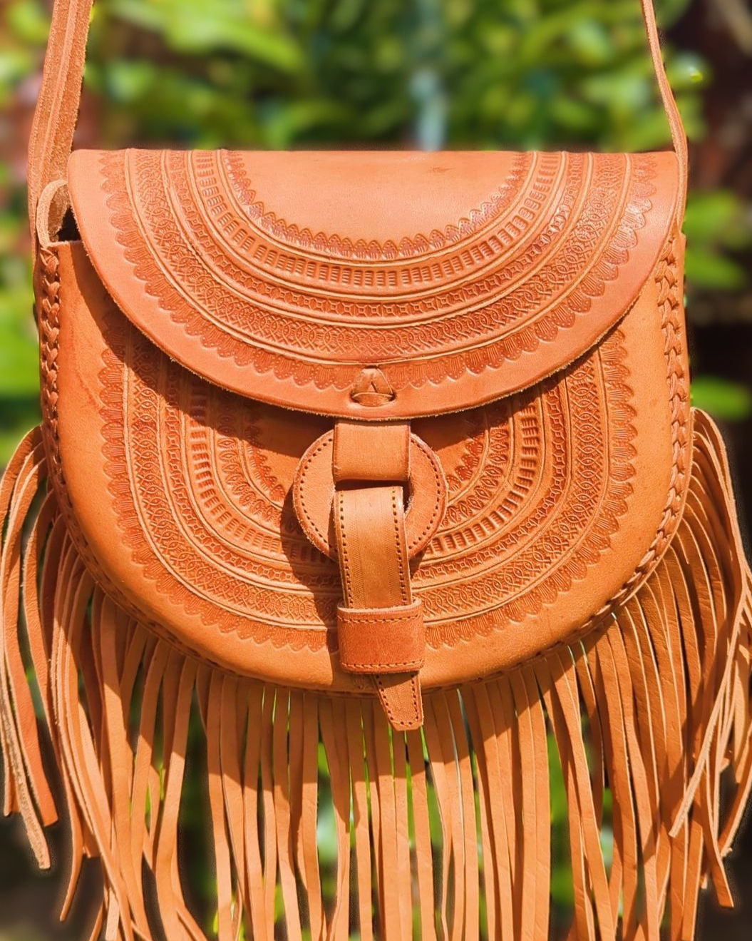 Mandala - Leather cross body bag