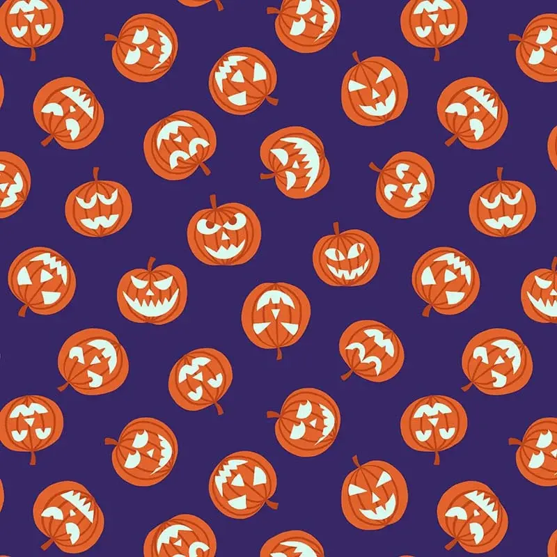 Glow In The Dark Pumpkin Faces Purple
