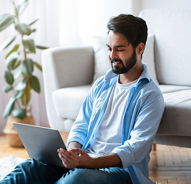 Man attending online trauma therapy in South Carolina