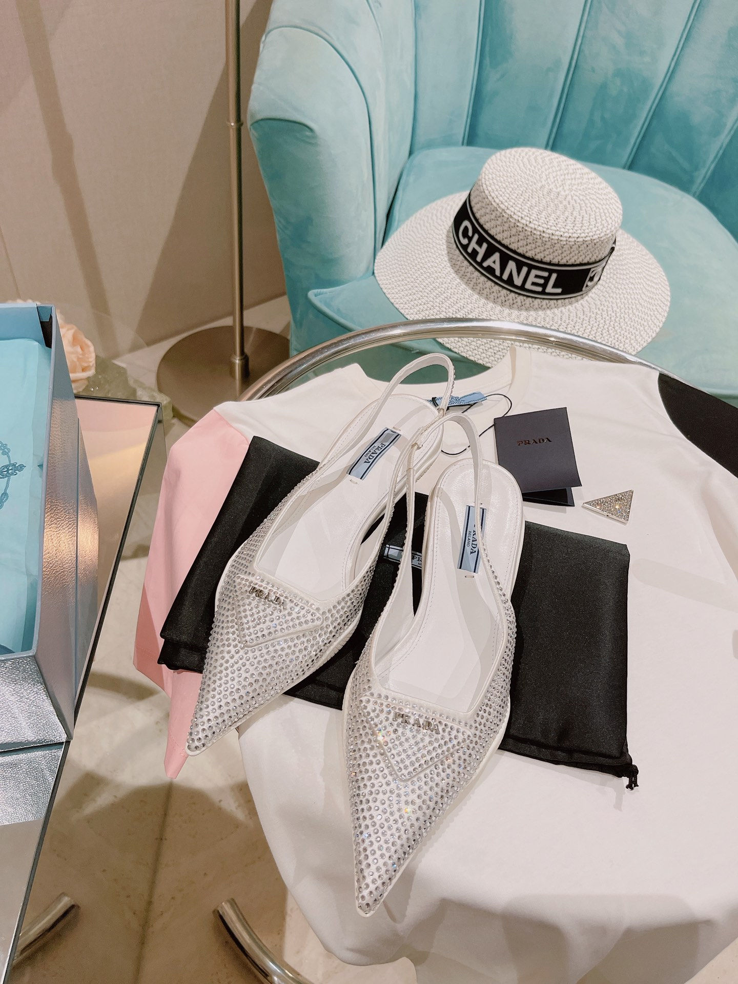 PRADA SATIN SLINGBACK PUMPS