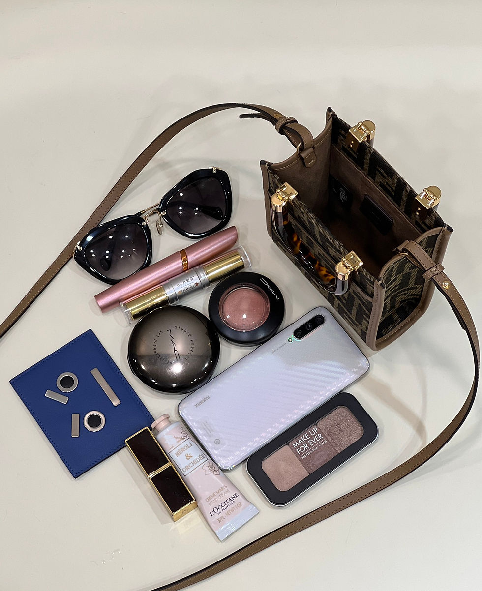 Thumbnail: FENDI SUNSHINE SHOPPER BROWN FF FABRIC MINI BAG