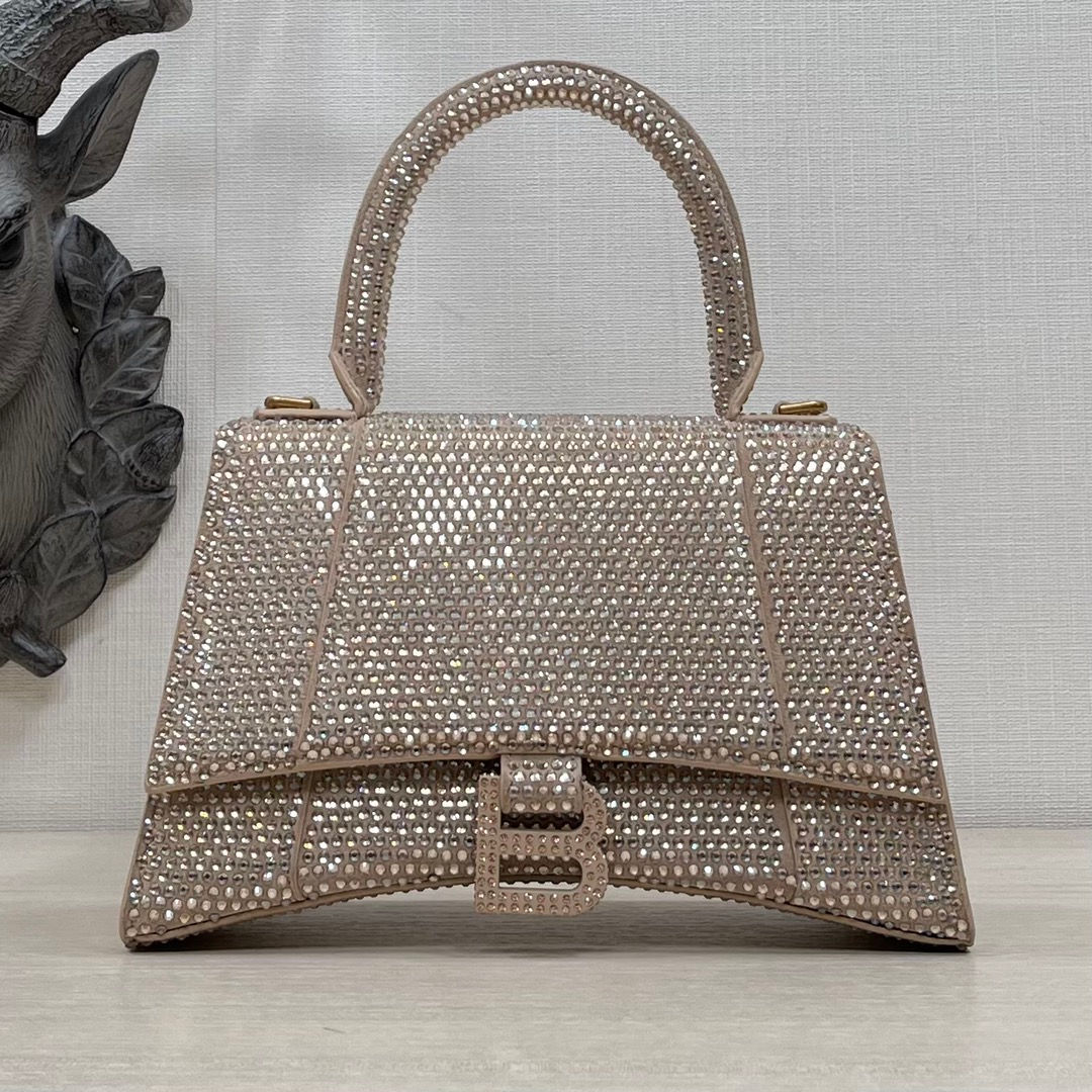 BALENCIAGA HOURGLASS HANDBAG SMALL WITH RHINESTONES