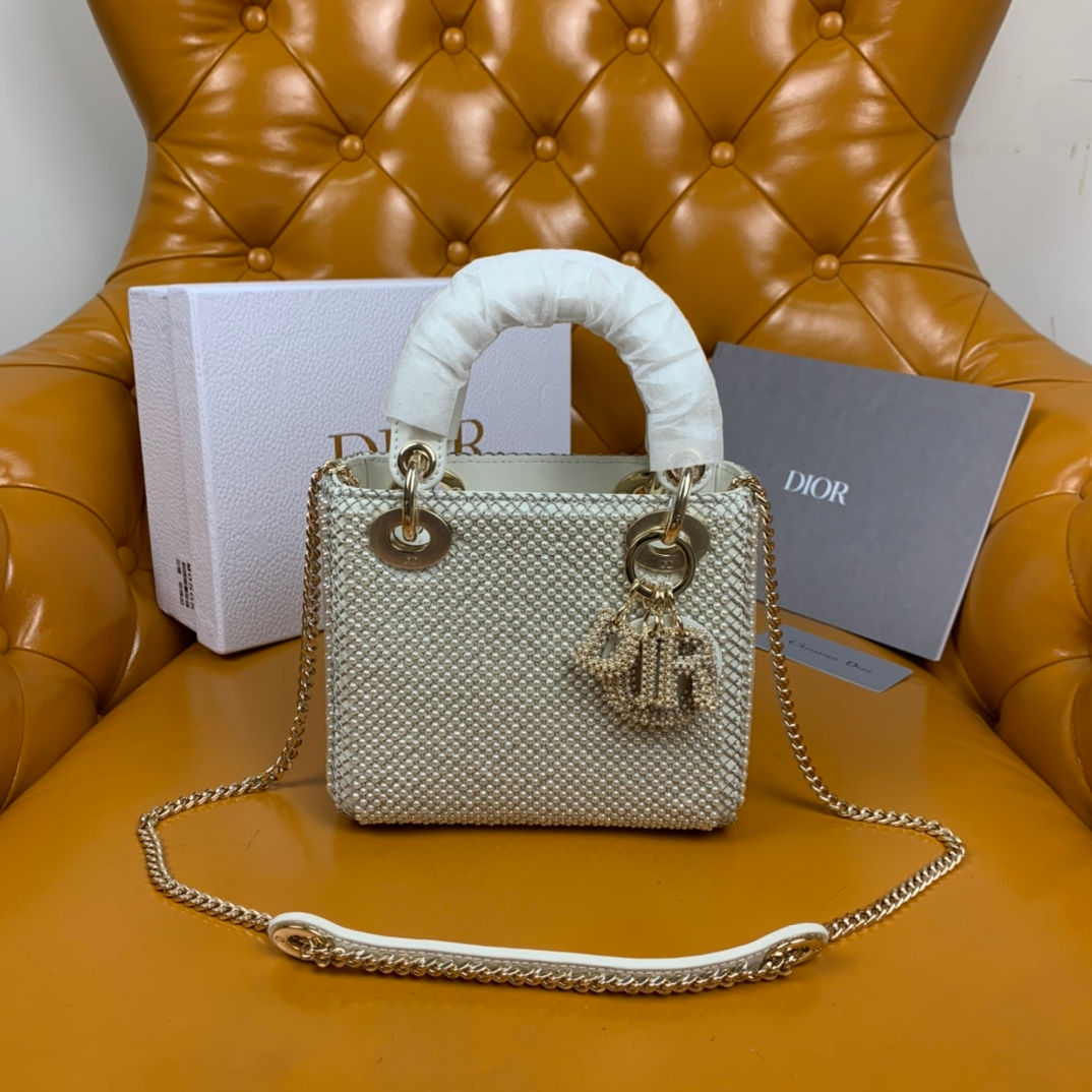 LADY DIOR MINI FULL PEARL BAG 