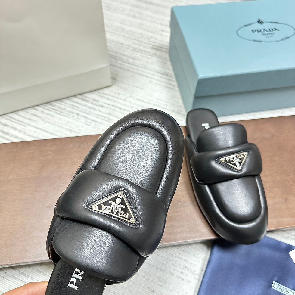 Thumbnail: PRADA SOFT PADDED NAPPA LEATHER SABOTS SANDAL