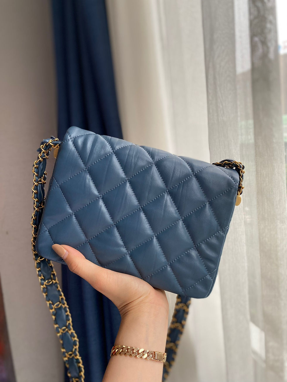 Thumbnail: CHANEL 19 23K SQUARE FLAP BAG