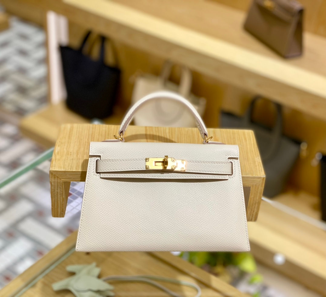 HERMES MINI KELLY 19 EPSOM GHW BAG