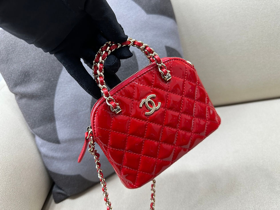 Thumbnail: CHANEL MINI PATENT TOP HANDLE BAG