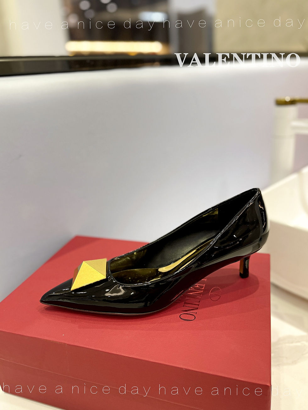 Thumbnail: VALENTINO ONE STUD PATENT LEATHER PUMP