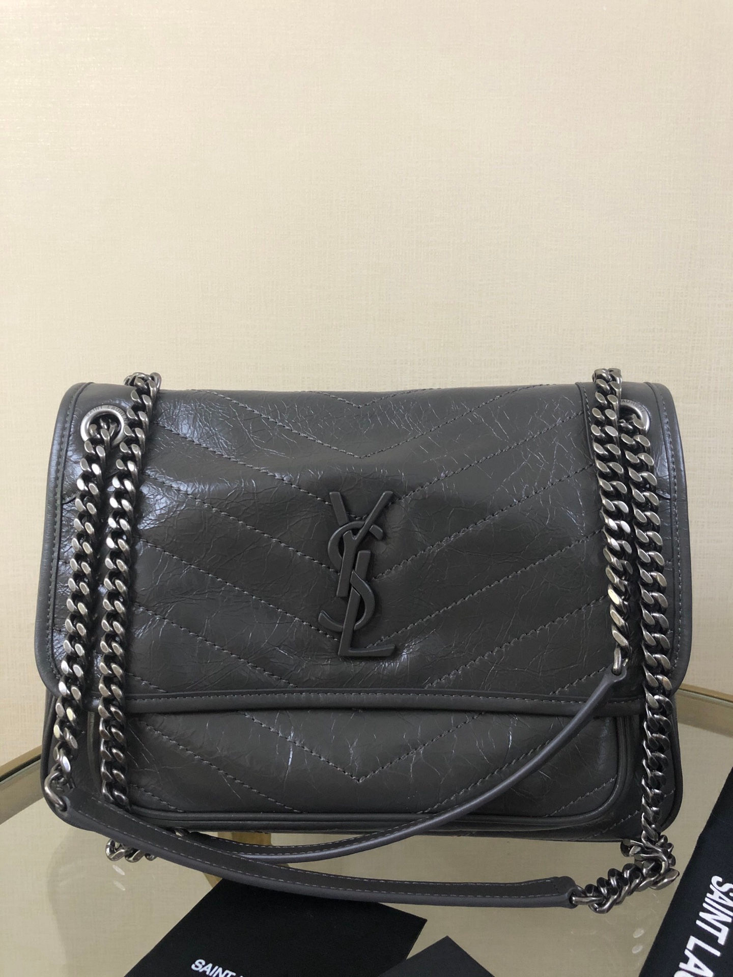 YSL NIKI MEDIUM IN CRINKLED BAG