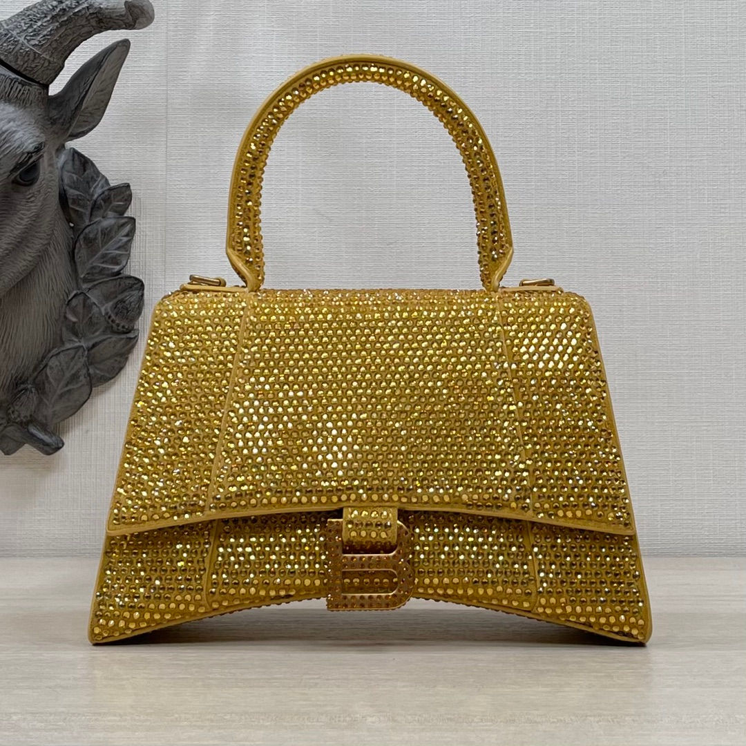 BALENCIAGA HOURGLASS HANDBAG SMALL WITH RHINESTONES