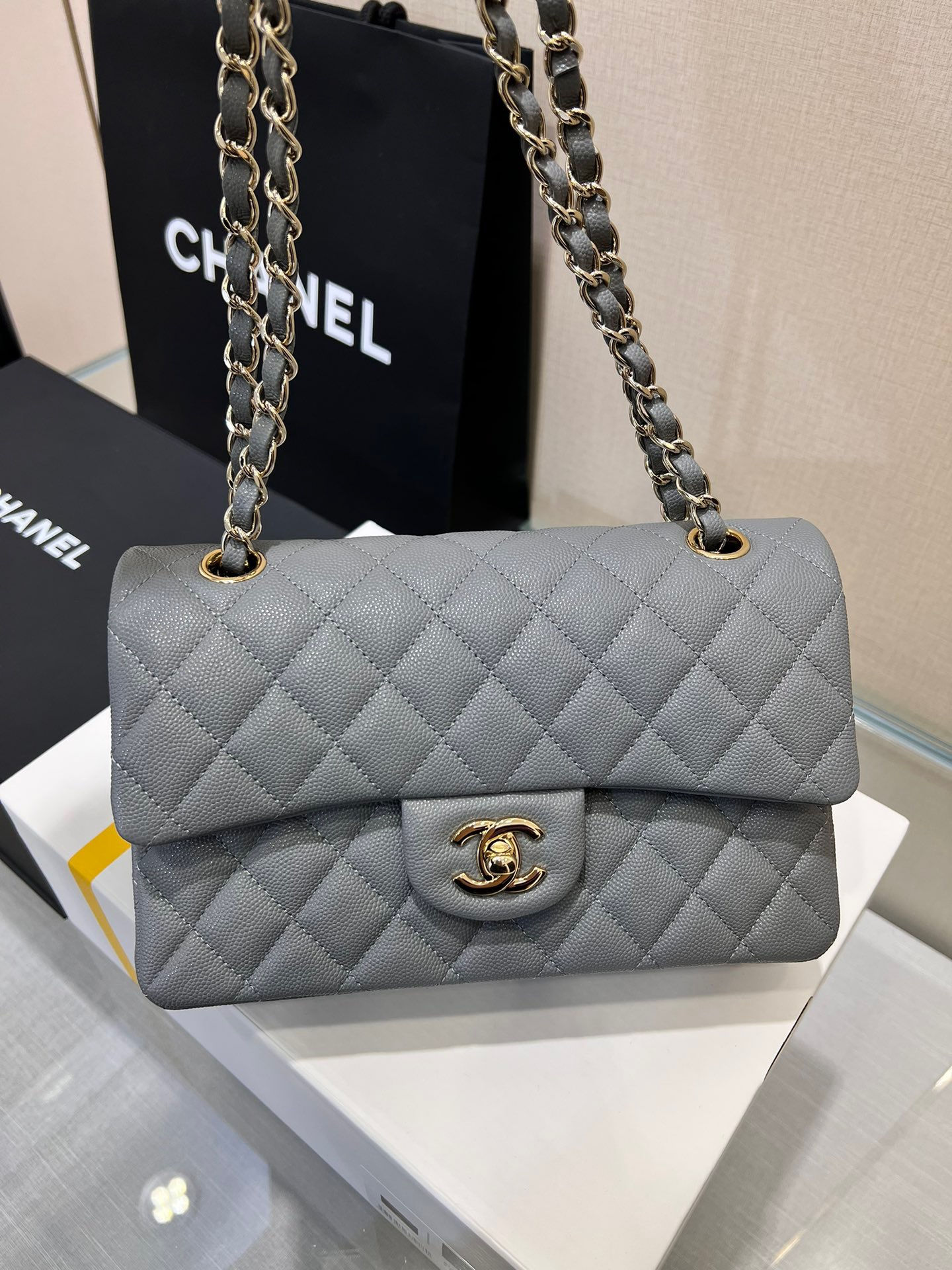 CHANEL CF 23 SMALL CAVIAR GHW GHW BAG
