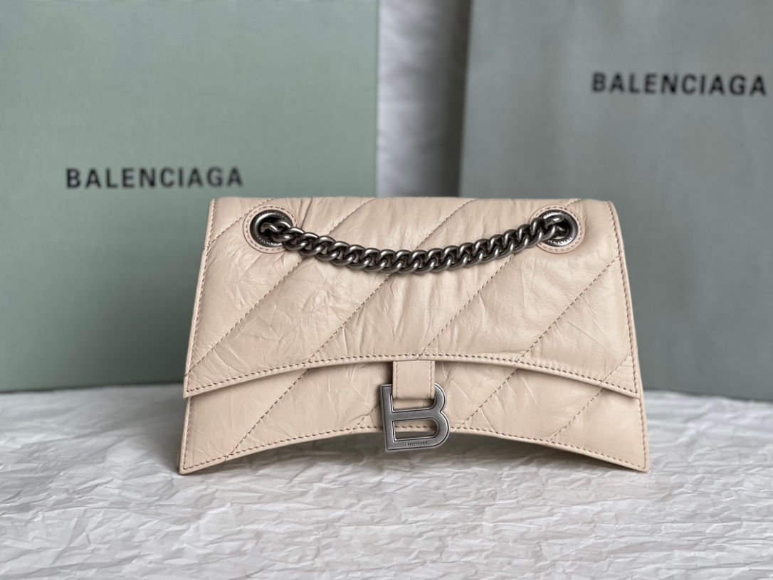 BALENCIAGA CRUSH SMALL CHAIN BAG QUILTED