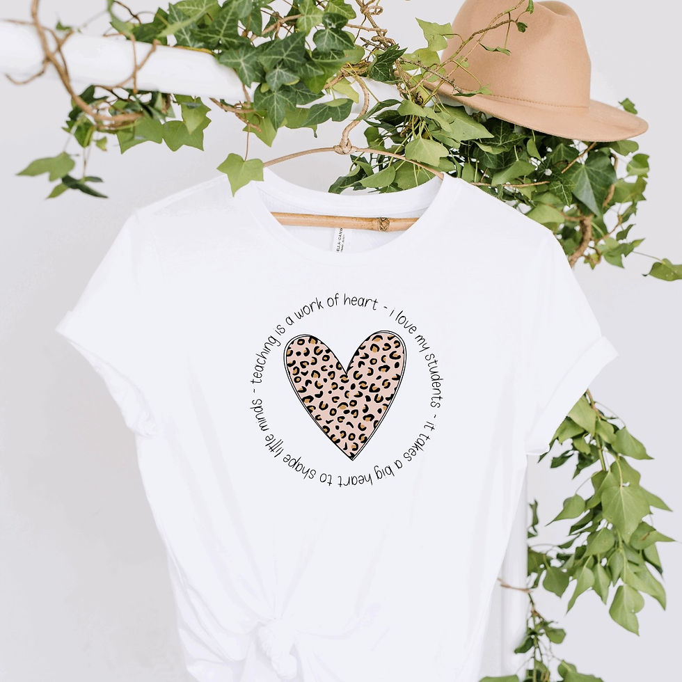 Teacher Leopard Heart T-Shirt