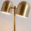 Thumbnail: Gold Floor Lamp w/Round Marble Base & 2 Gold Shades