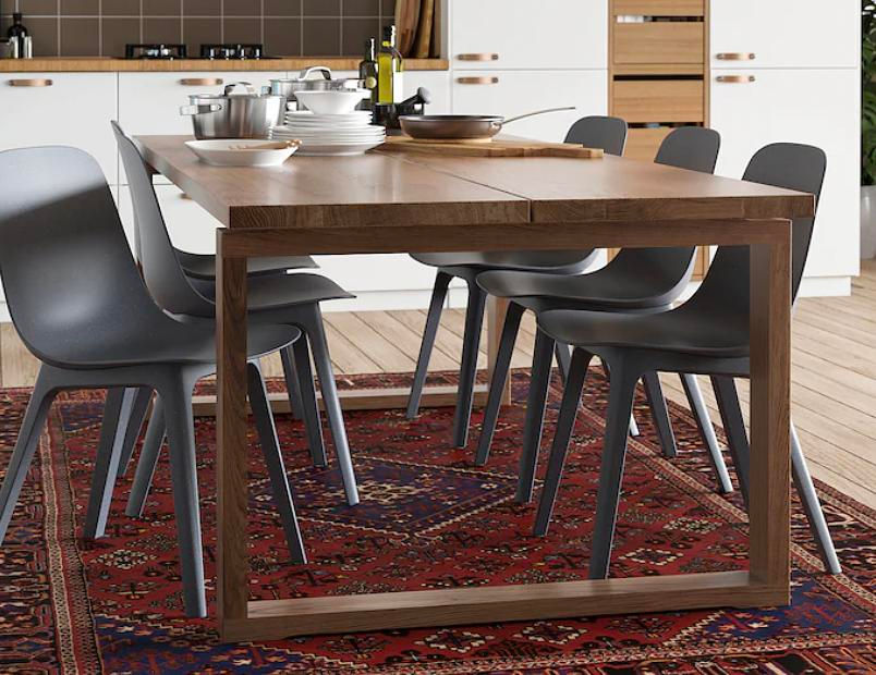 Thumbnail: Brown Stained Oak Veneer Dining Table