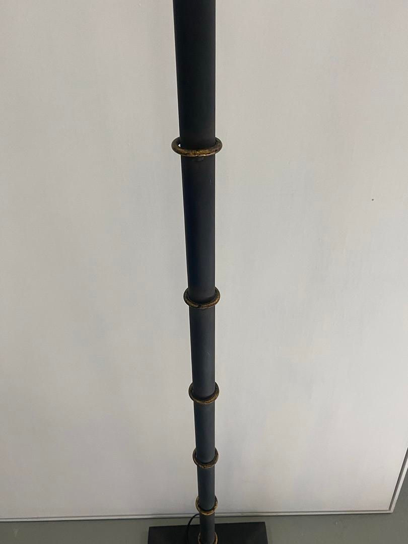Thumbnail: Black Bamboo Floor Lamp w/Bronze Accent