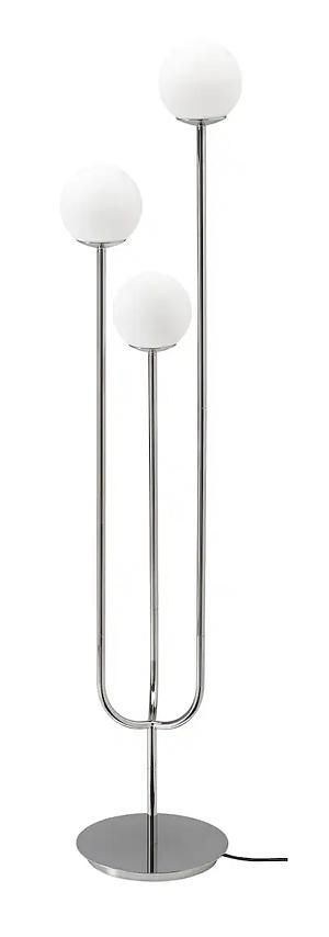 Thumbnail: Three Prong Floor Lamp w/Glass Globe Shades