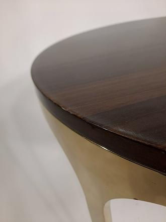 Thumbnail: Lacquered Faux Wood Accent Table w/Gold Legs