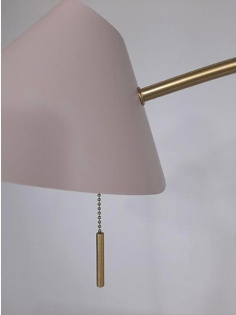 Thumbnail: Blush Desk Lamp w/Gold Detail & Pull Chain