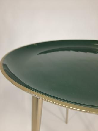 Thumbnail: Green Lacquered Bowl Accent Table w/Gold Base