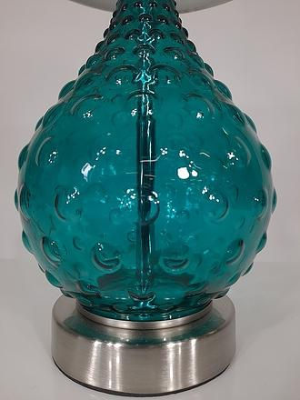 Thumbnail: Teal & Glass Bubble Lamp w/ Metal Base