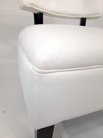 Thumbnail: White Upholstered Chair w/Tufted Back