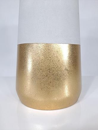 Thumbnail: Grey Ceramic Table Lamp w/Shiny Gold Accent