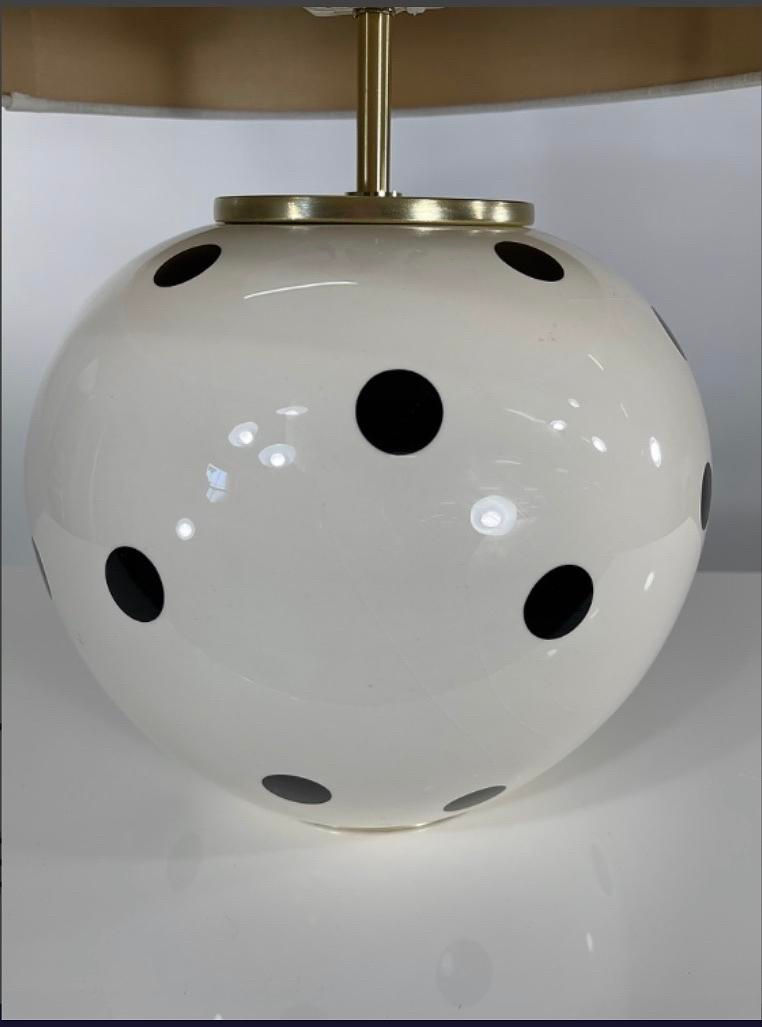 Thumbnail: Polka Dot White & Black Round Lamp