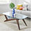 Thumbnail: Glass Top Walnut Coffee Table