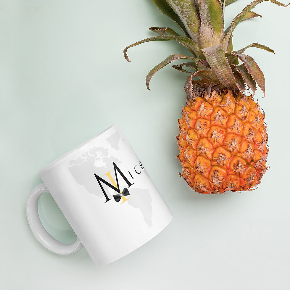 Thumbnail: White glossy mug - MICHAEL IJI logo