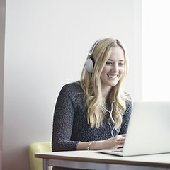 Girl Using Laptop