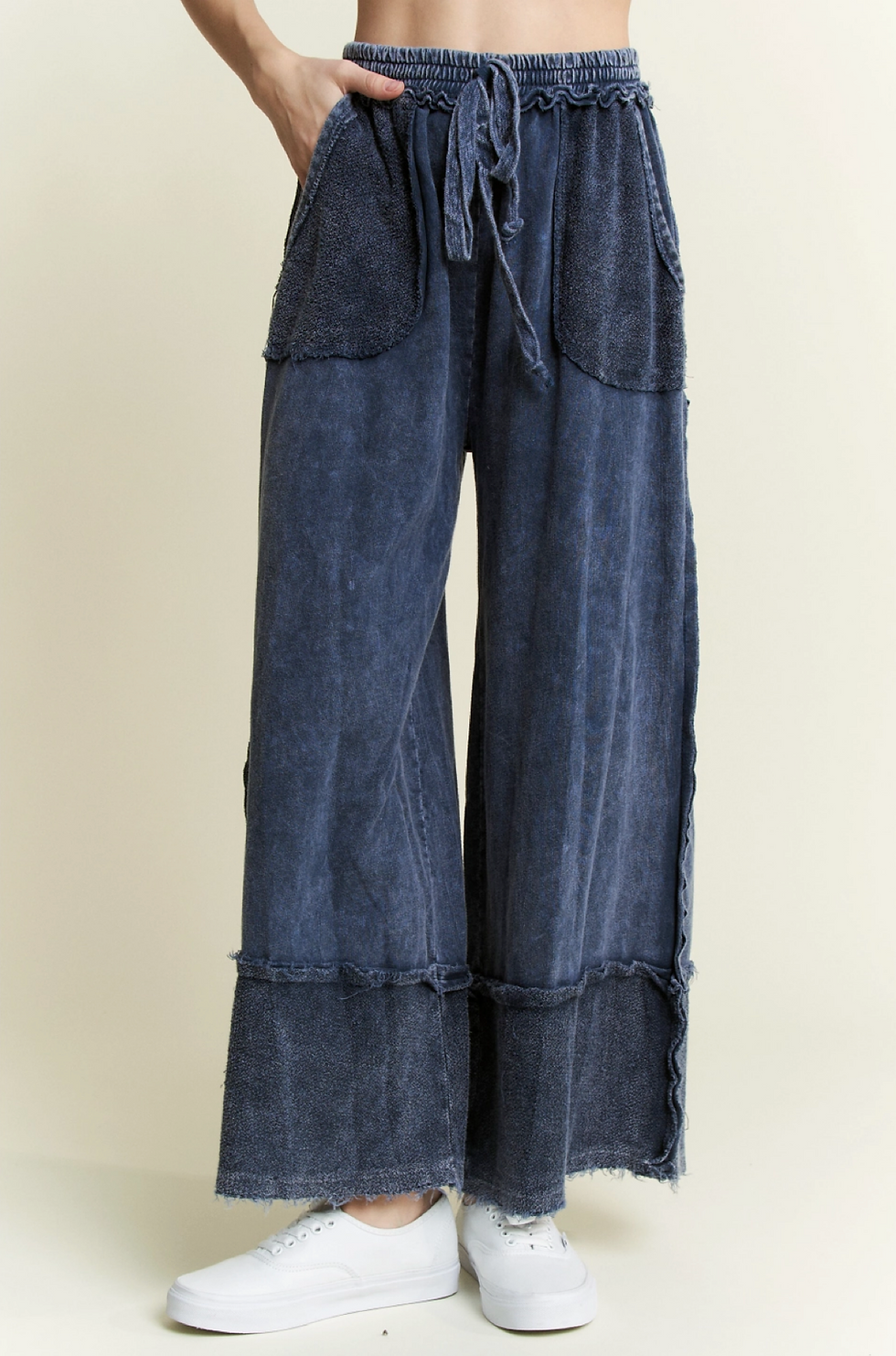 Thumbnail: Wide Pants with Raw Hem Frayed