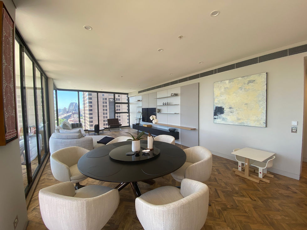 A Harbour Bridge View unit painted