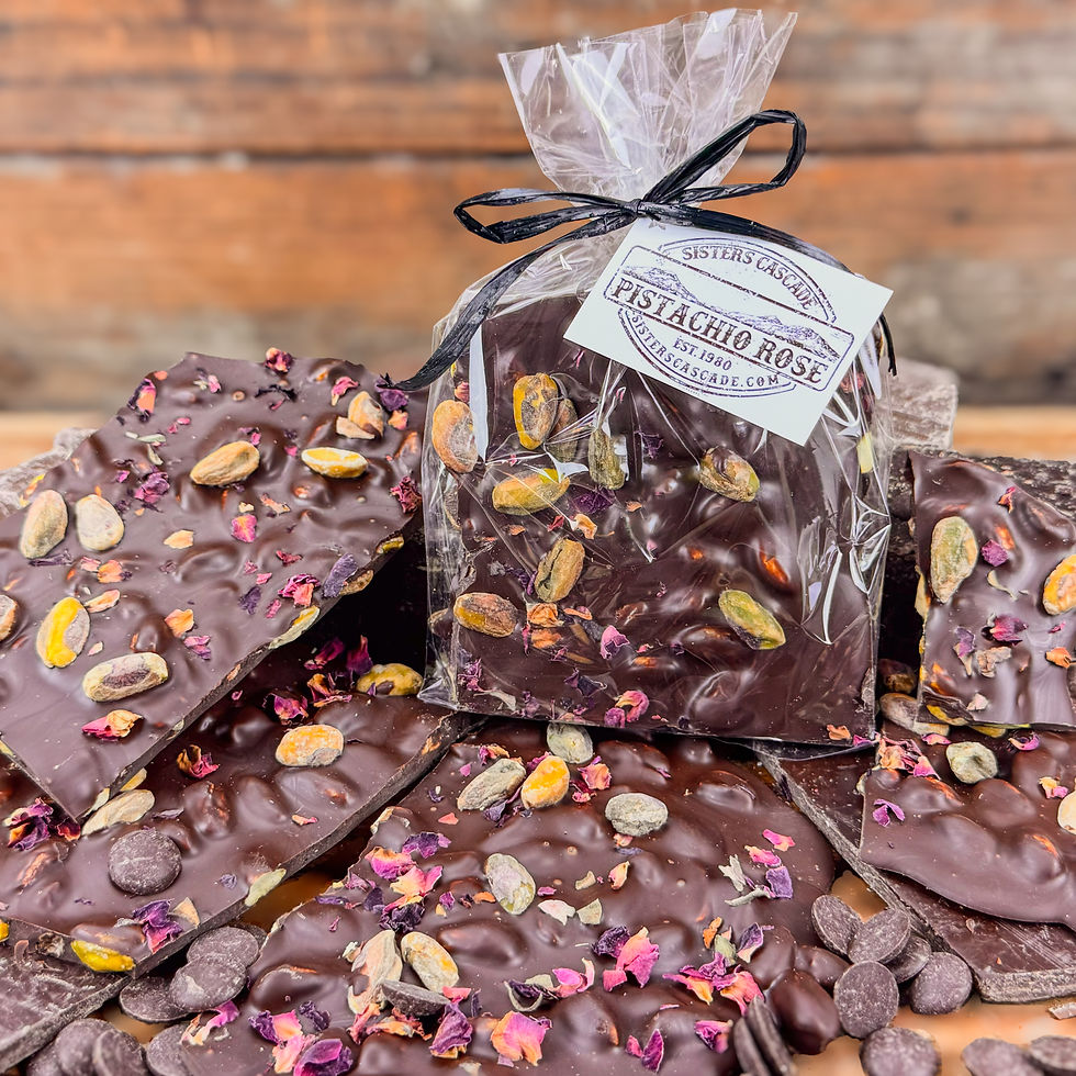 Dark Chocolate Pistachio Rose Bark