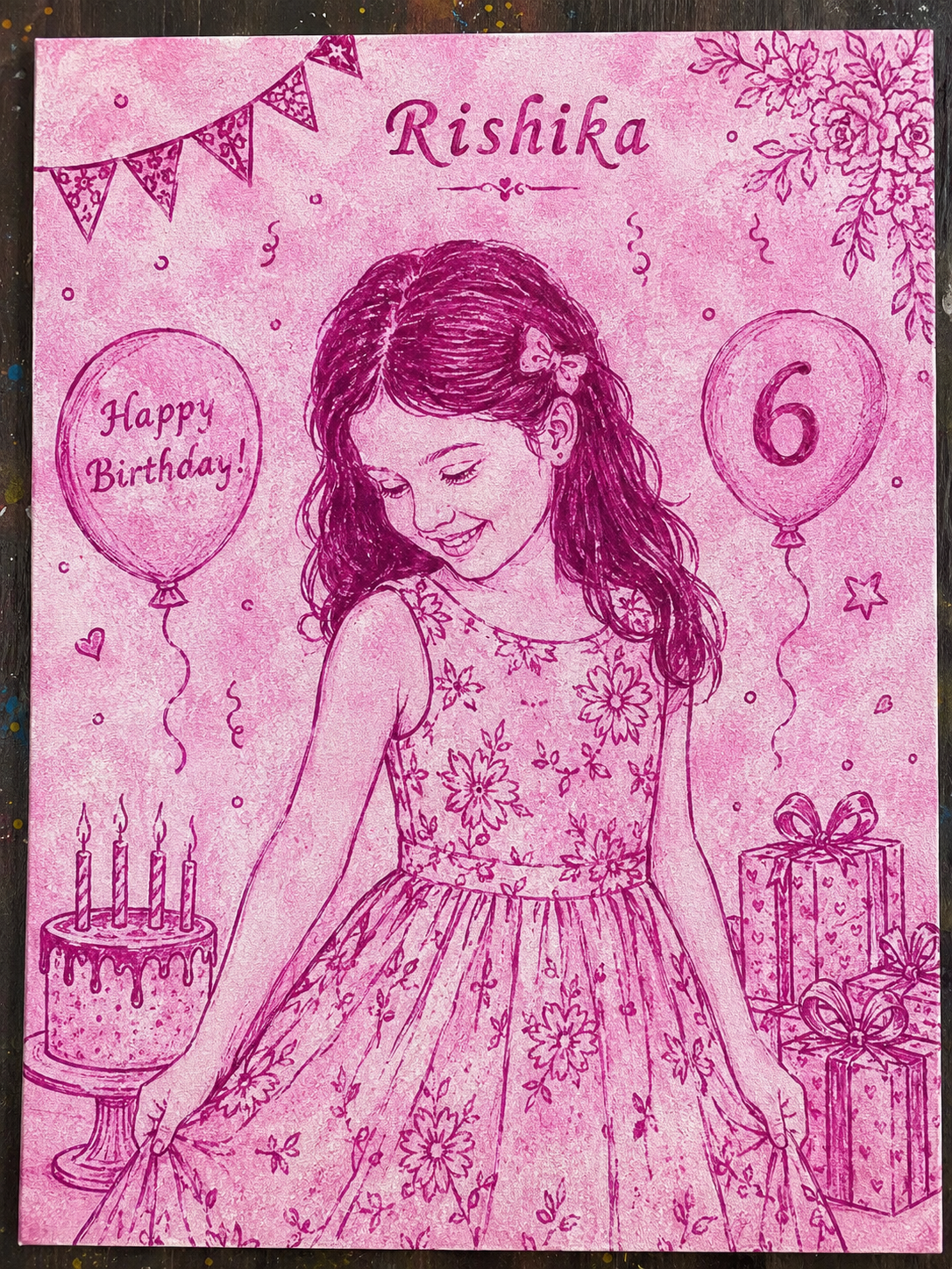 Pink Haldi portrait