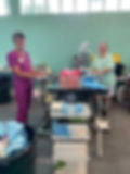 Dr Reinhardt and volunteer