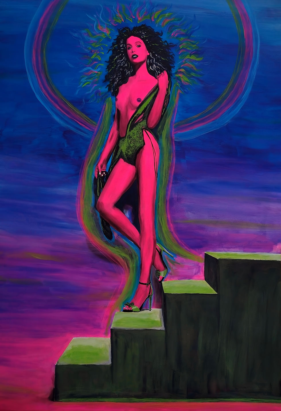 Orion Girl No. 11 Alnilam by Lena Snow, neon-inspired cosmic goddess from the Orion Girls Series