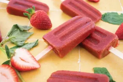 Picture of Strawberry Basil Popsicles https://choosehomemade.org/recipes/strawberry-basil-popsicles-2/