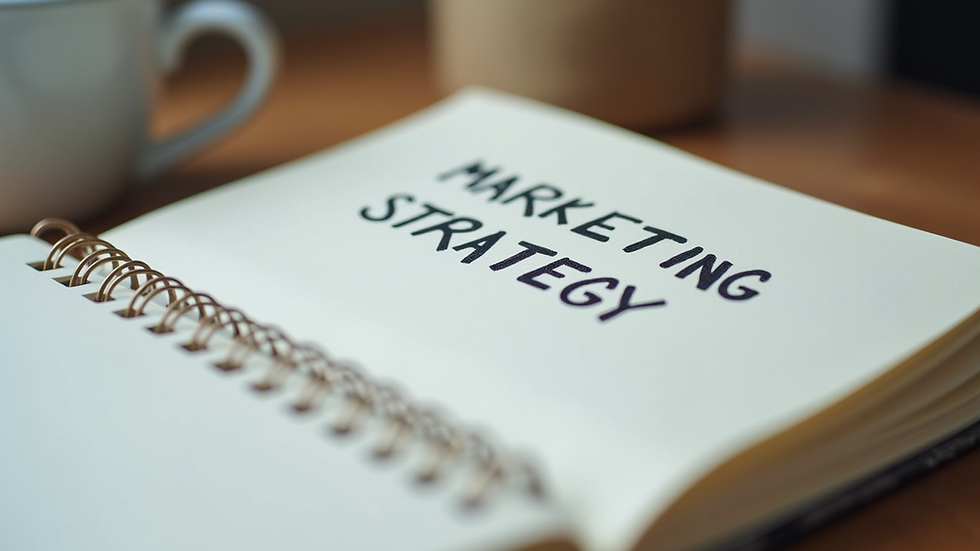 Close-up view of a notebook with marketing strategy notes